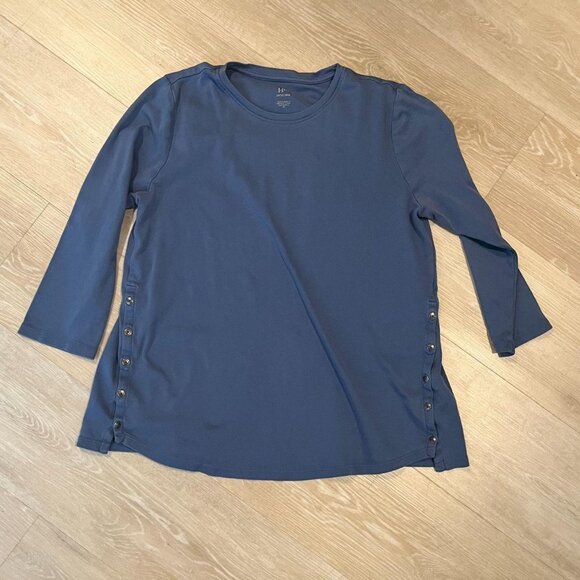 J. Jill Tops - J Jill Perfect Pima blue cotton tunic